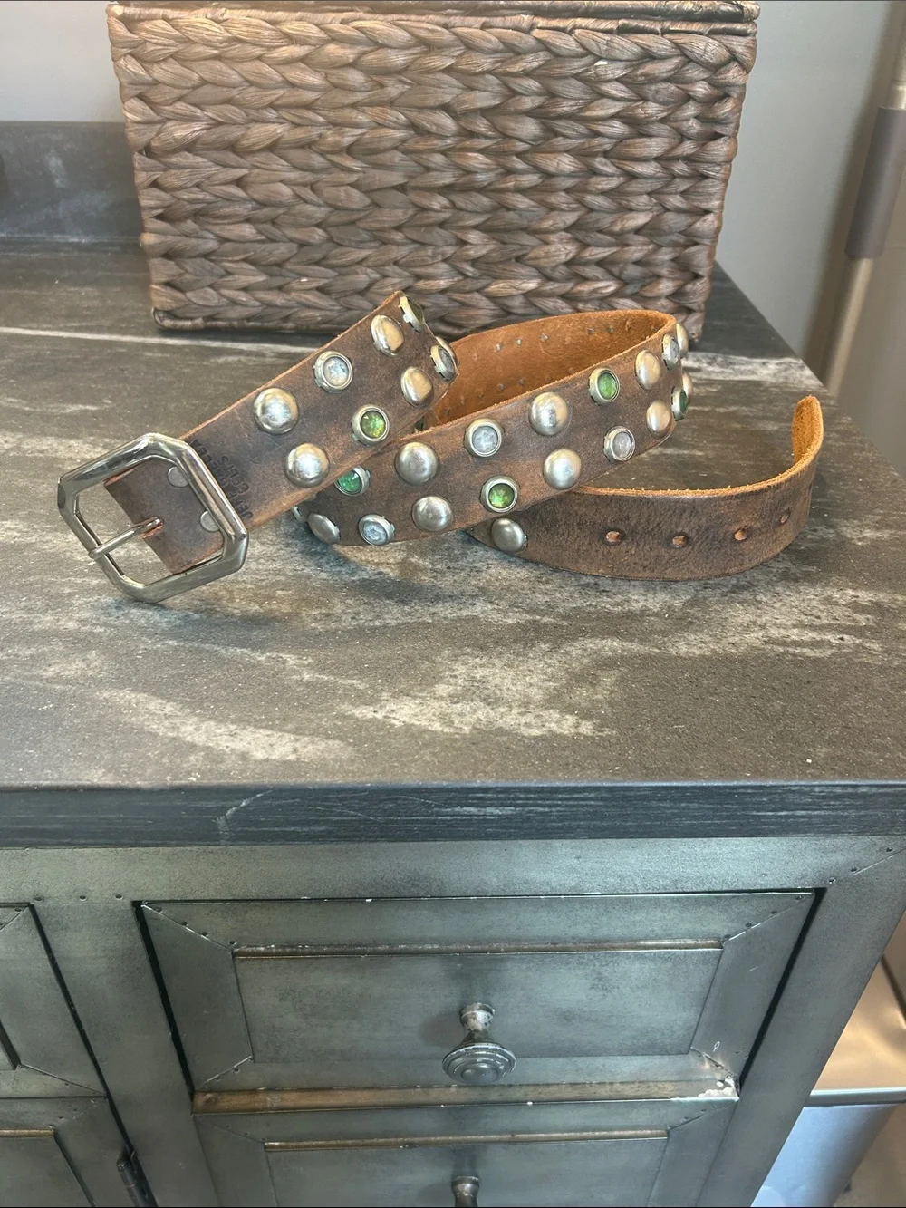 Jeff Gallea Studded Leather Belt